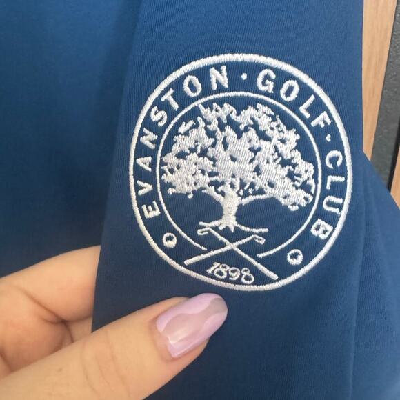 Redvanly Hubbard Quarter Zip Pullover Tuxedo Stripe Blue Red White Size Small - Picture 11 of 15